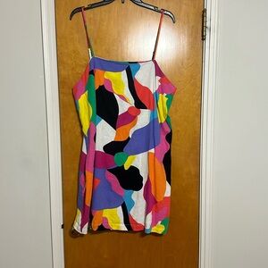 A New Day Geometric Linen Mini Dress